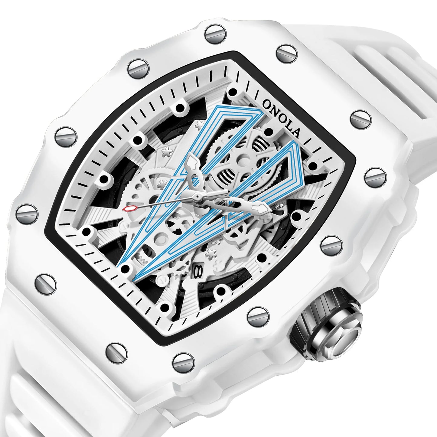High Quality Men's Watch Quartz ONOLA Fashion Clock Waterproof Silicone Tape Watch for Men
