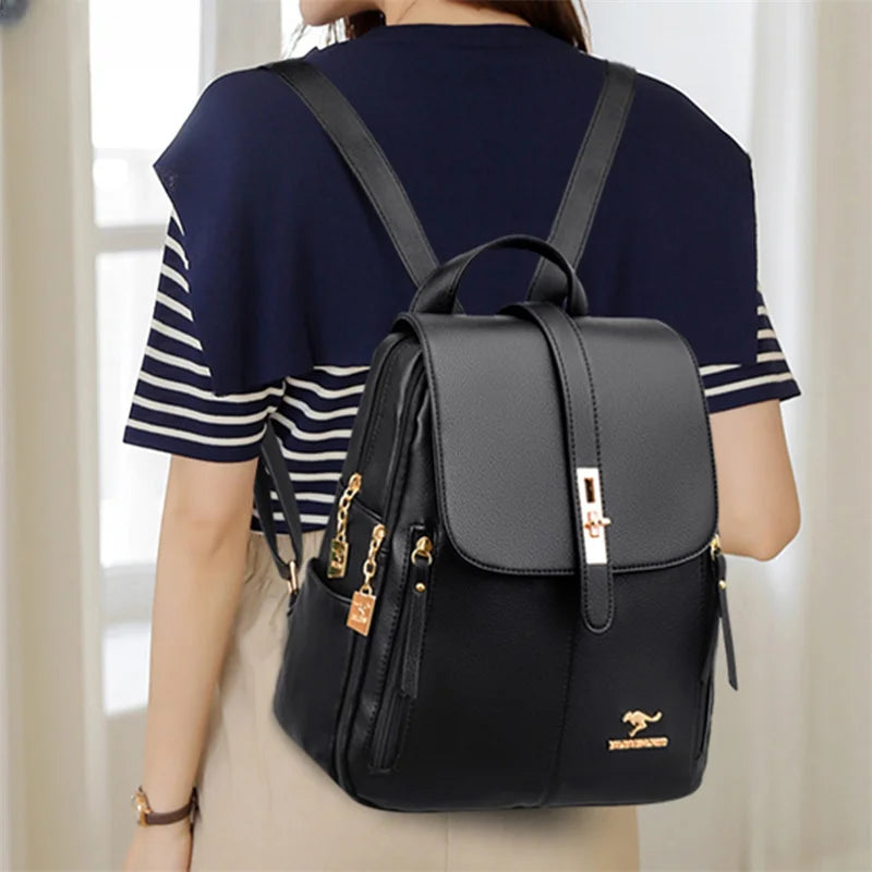 Luxury Women Leather Backpack